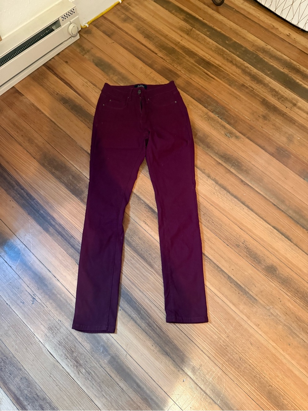 Royalty Burgundy Jeggings Size 8 Stretch Skinny Pants Wine Red Pull-On Style